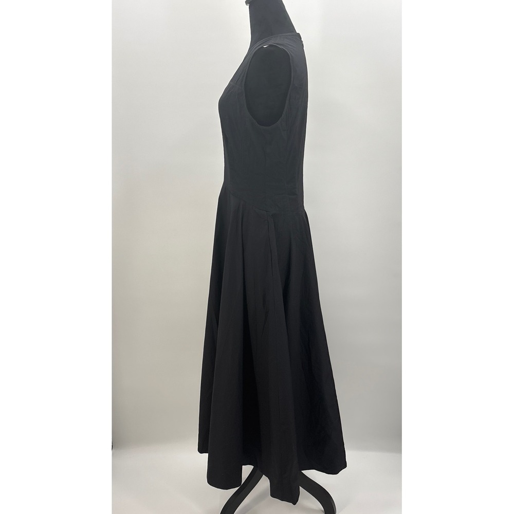 Madewell V-Neck Circle Seamed Maxi Dress True Black Sleeveless Cotton 6 NW050 - Picture 9 of 13